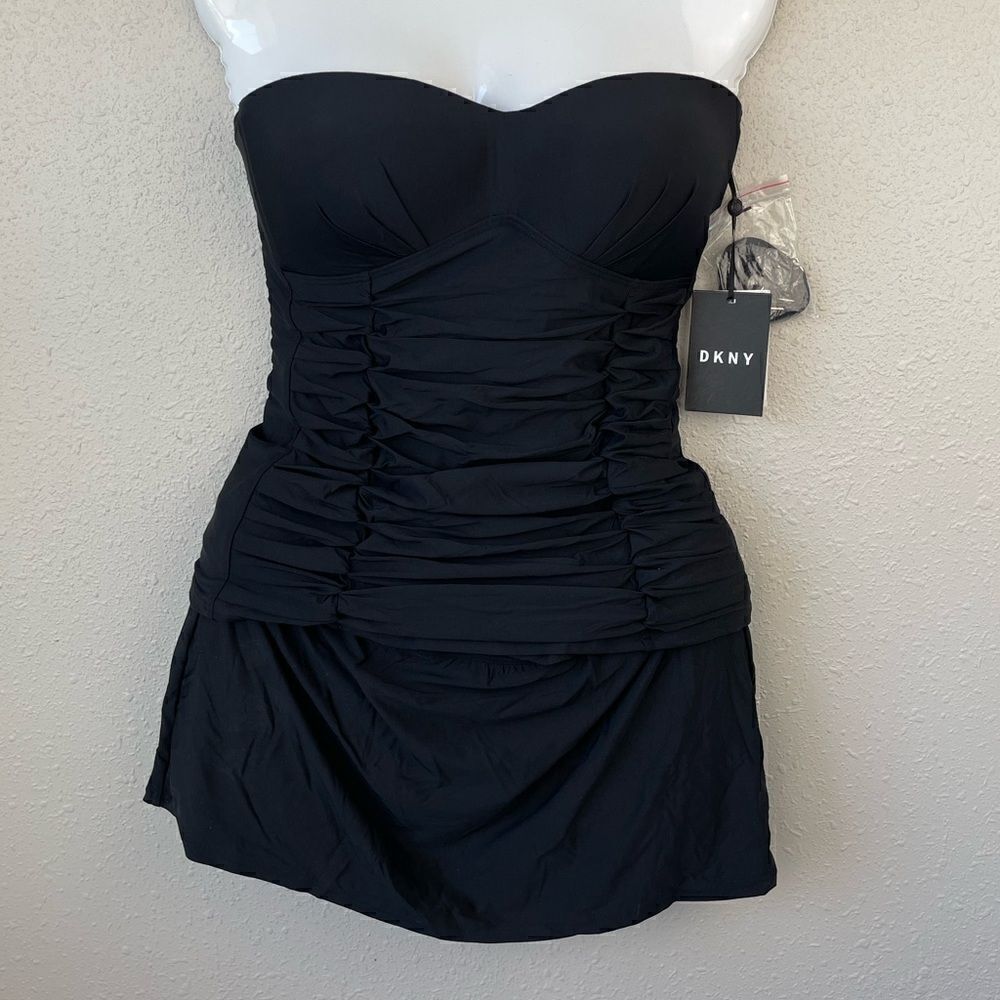 NWT DKNY Tankini Top and Matching Swim Skirt Sizes XS,S,M,L,XL,XXL